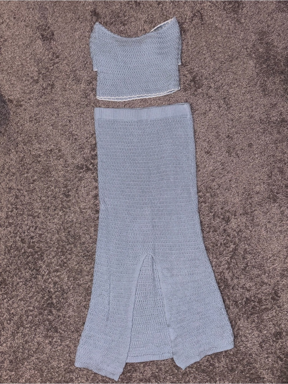 Light Blue Knit Set - Tube Top & Skirt - Picture 4 of 4